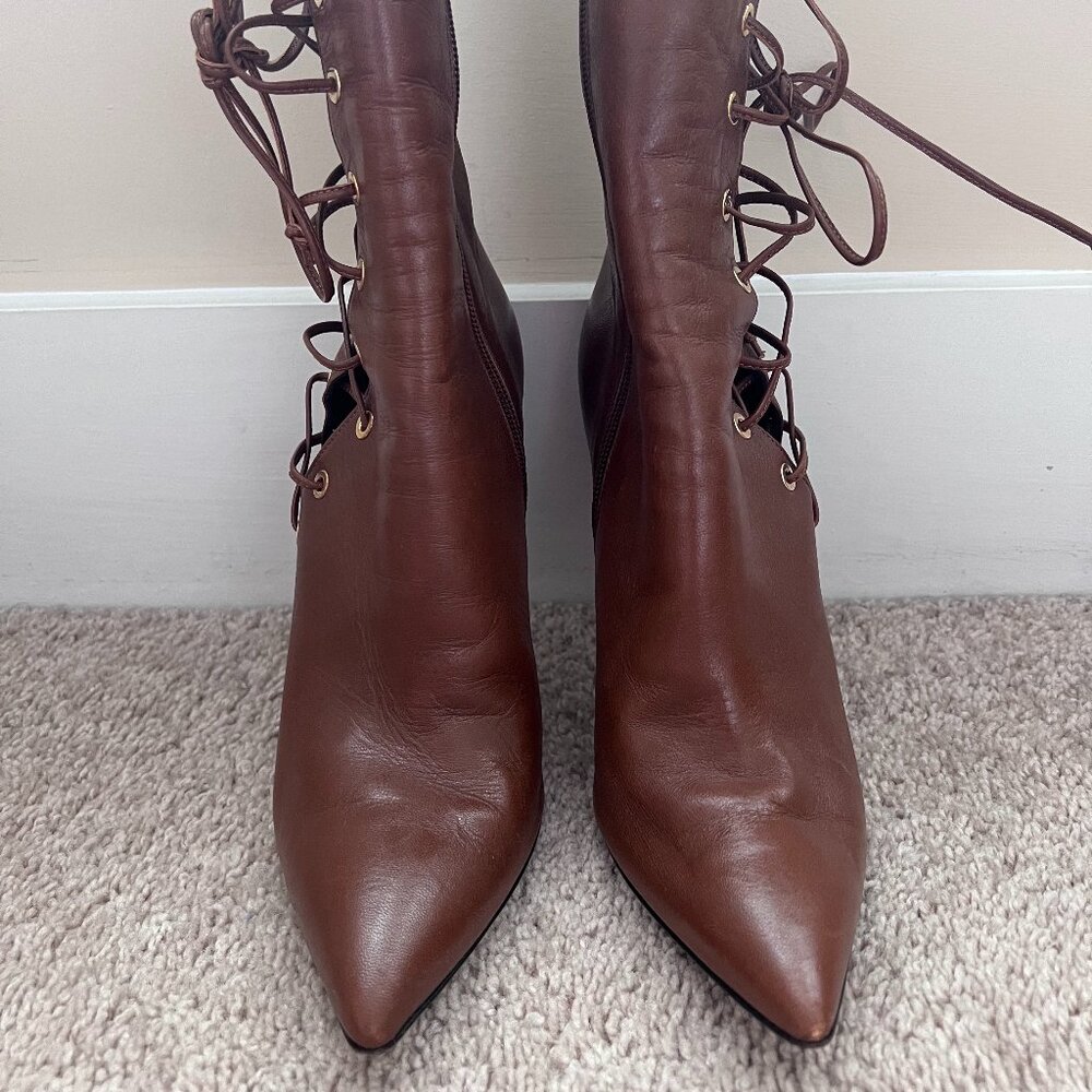 Vero Cuoio LeatherLaceUp Stiletto Ankle Bootie